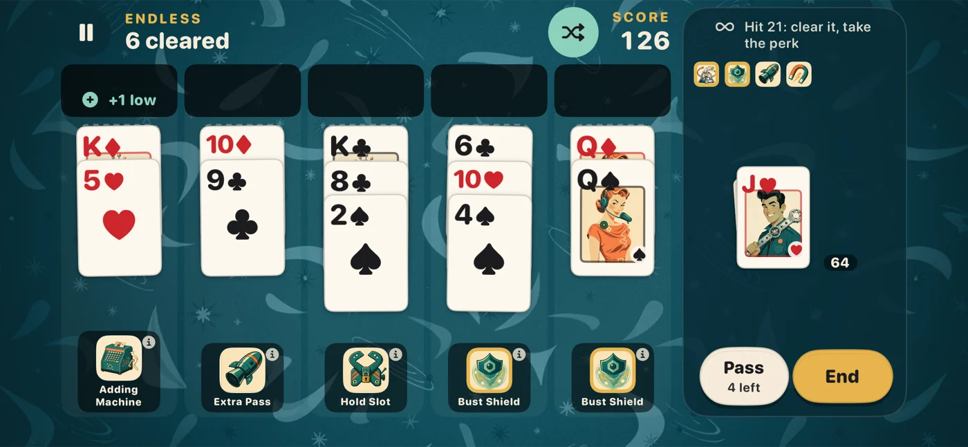 Endless: clear a 21, take the perk